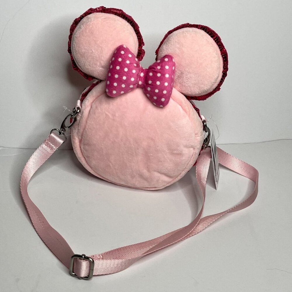 Disney Minnie Mouse Pink Plush Crossbody Bag new with tags